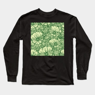 Hand Drawn Flower Seamless Pattern Long Sleeve T-Shirt